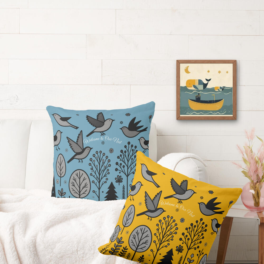 Coastal colors bring a peaceful Nordic atmosphere indoors.